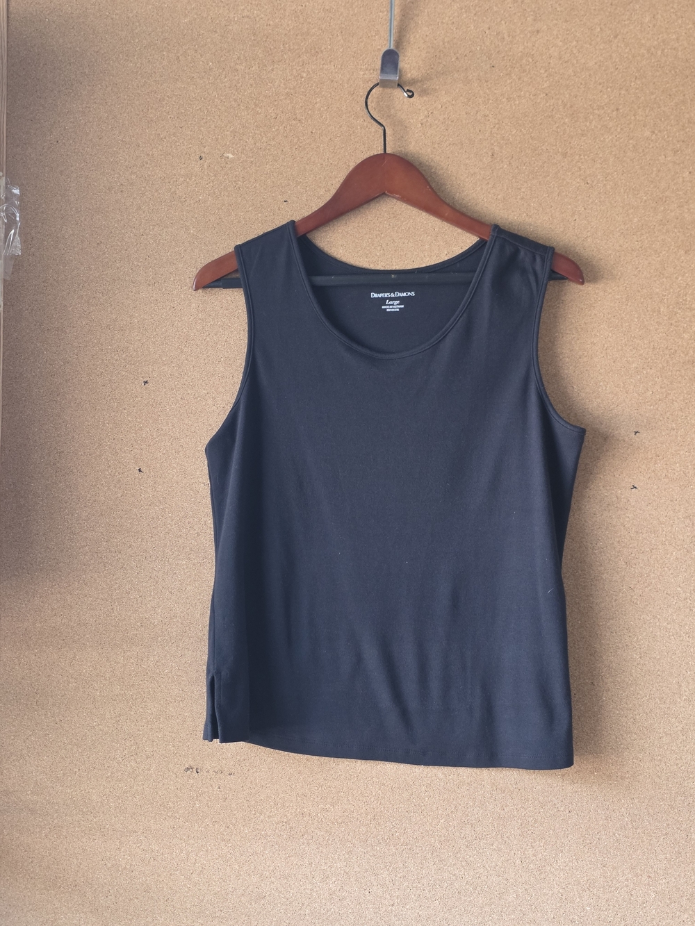 Draper's & Damon's Black Scoop Neck Knit Tank Top Shell - Size Large